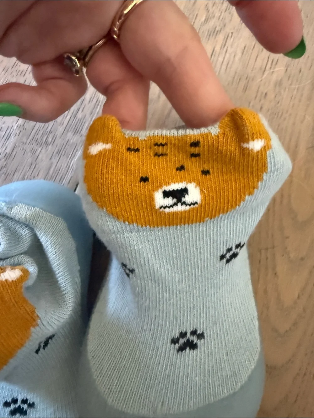 Bear Baby Sock Shoes / Slipper Socks – Blue